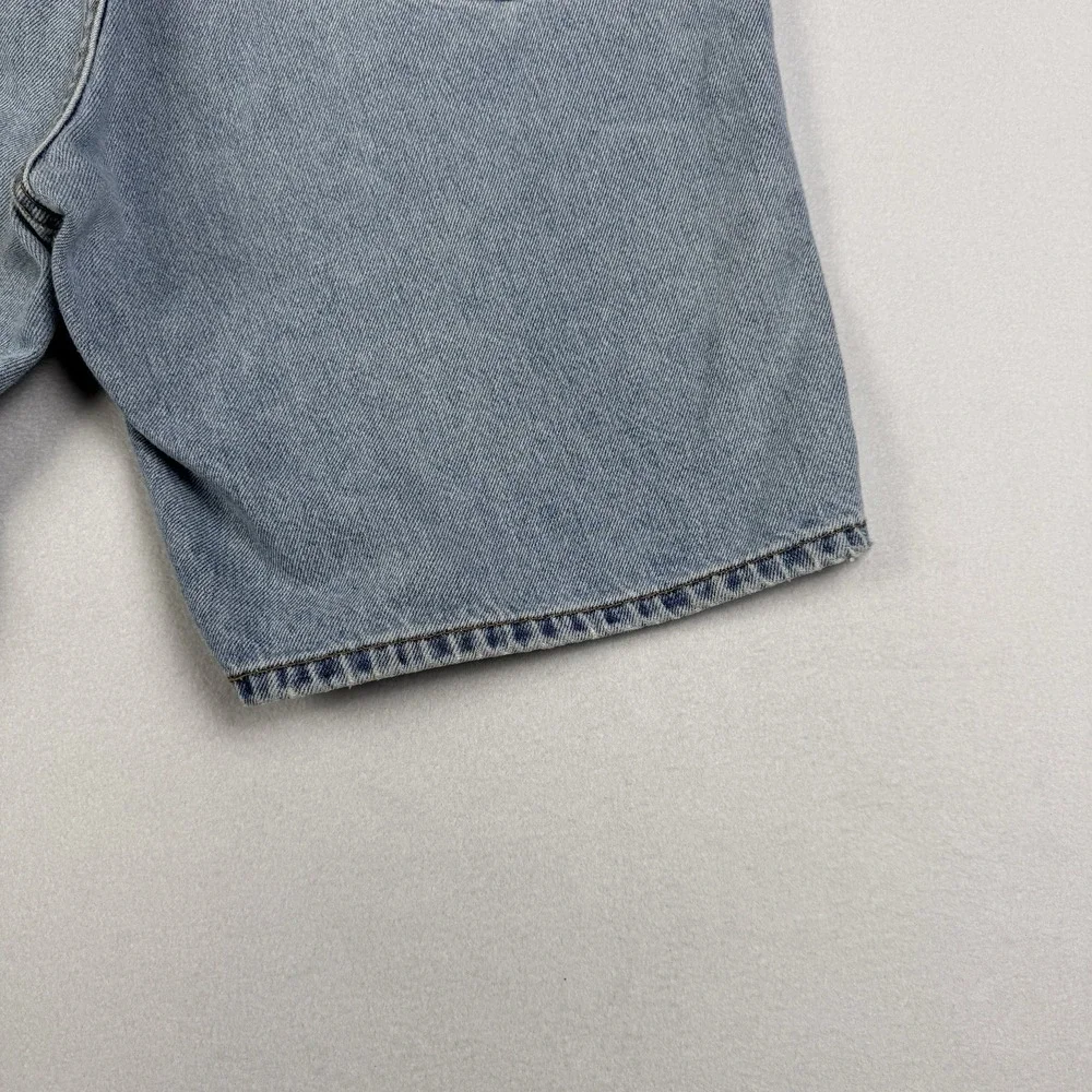Vintage Levis 505 Mens Shorts Size 42 Distressed Light‎ Wash Blue Denim Sm Flaw